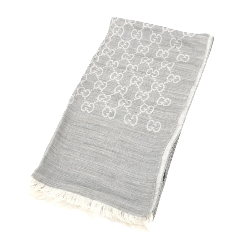 Gucci Logo Wool and Silk Shawl Luke New - Picture 1 of 5